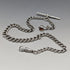 Circa 1910 British Antique Sterling Silver Albert Chain 34g Lion Fob with Amber